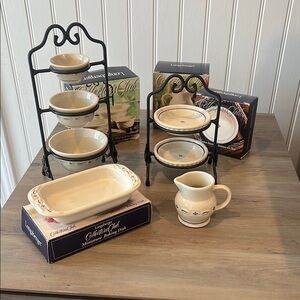 Miniature Ceramic Dish Set with Stands